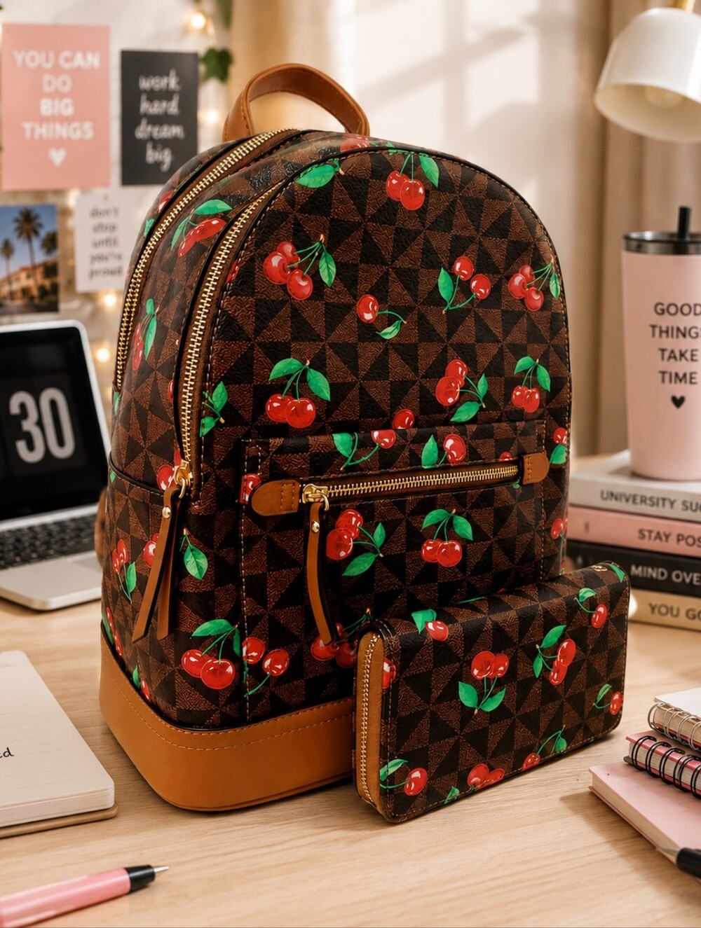 Cherry Orchard 3PC Vintage Backpack Set